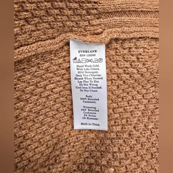 Everlane Stroopwafel Recycled Cashmere turtleneck sweater Size XS - Picture 4 of 5